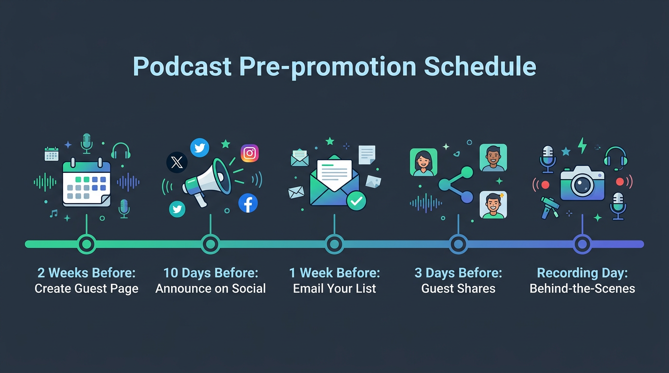 Why Is Nobody Listening When Your Episode Drops? — infographic illustration for podcast hosts